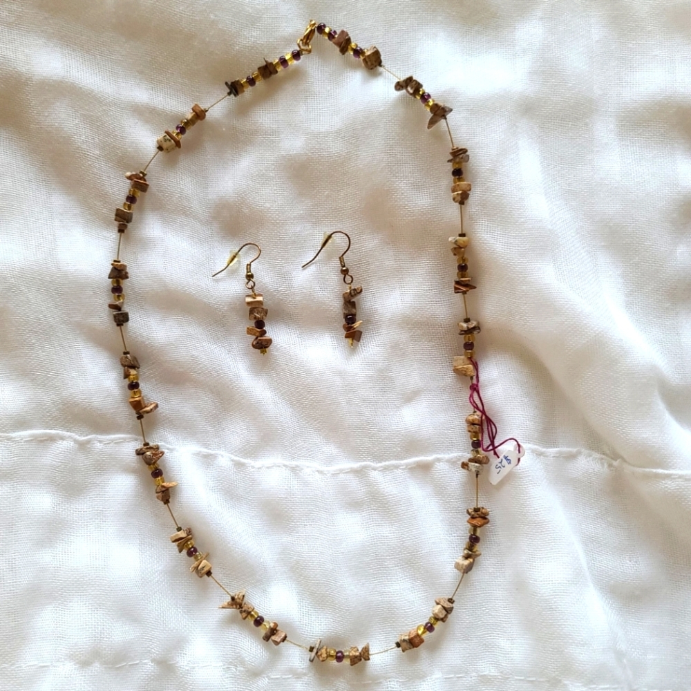 🐚Handcrafted Artisan Beaded Boho Necklace🐚